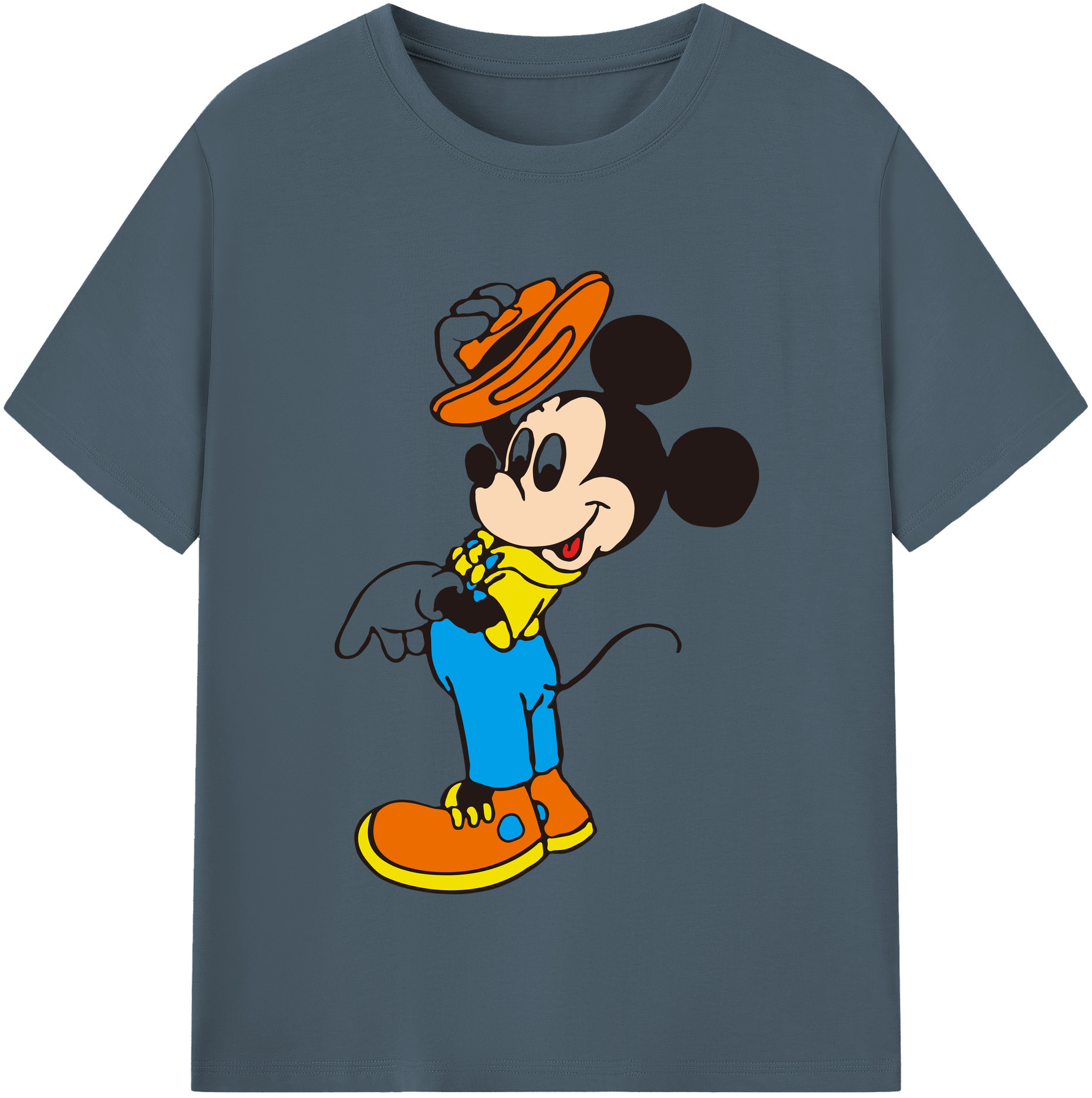 （画像用） ミッキーマウス Mickey Mouse 綿100％半袖Tシャツ（フロントプリント）